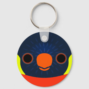 The face of a Sunset lorikeet Key Ring