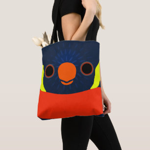 The face of a Sunset lorikeet Tote Bag