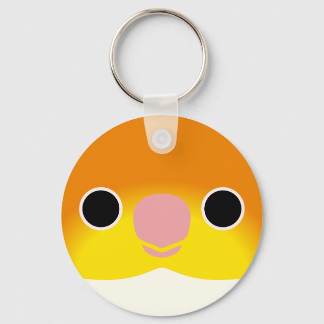 The face of a White-bellied Caique Key Ring (Front)