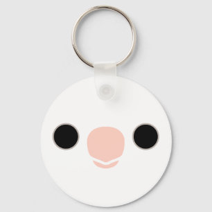 The face of a white face Clear Pied cockatiel Key Ring
