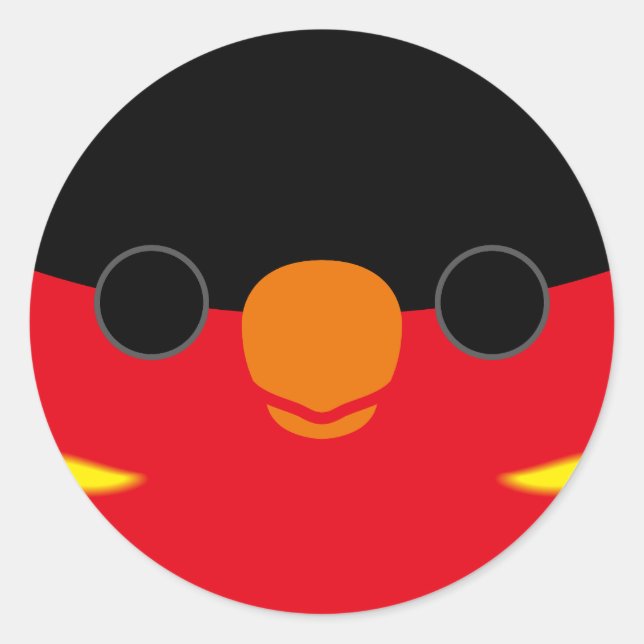The face of a White-naped lory Classic Round Sticker (Front)