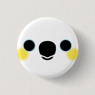 The face of a Yellow-crested cockatoo 3 Cm Round Badge