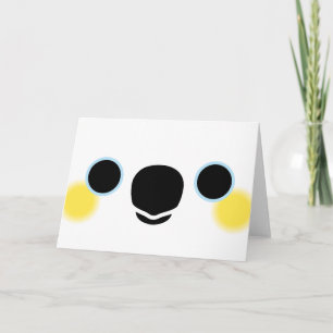 The face of a Yellow-crested cockatoo Card