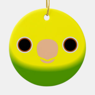 The face of a Yellow-headed amazon Ceramic Tree Decoration