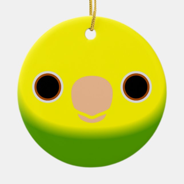 The face of a Yellow-headed amazon Ceramic Tree Decoration (Front)