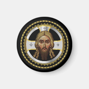 The Face Of Christ Orthodox Black Icon Magnet