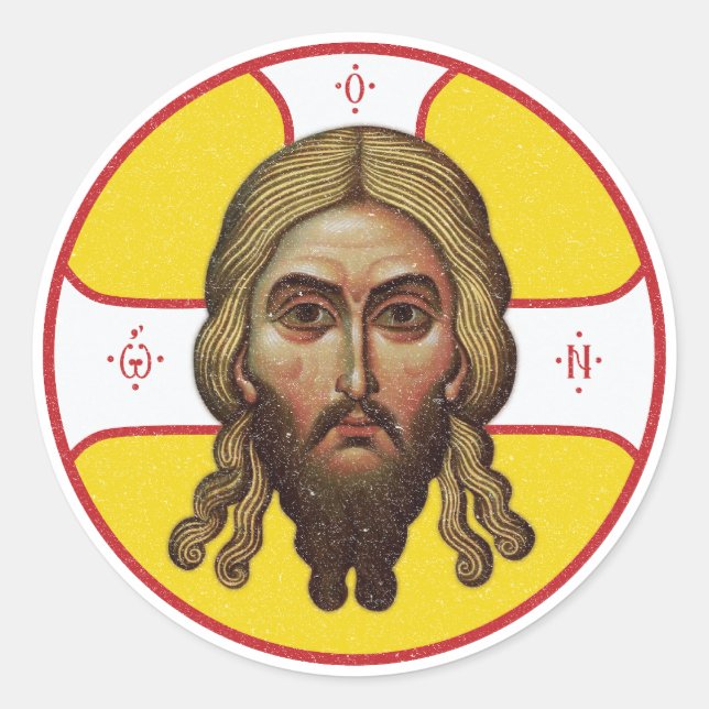 The Face Of Christ Orthodox Icon Classic Round Sticker (Front)