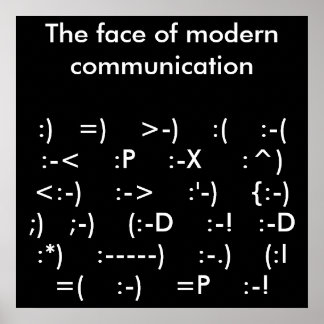 The face of modern communication poster