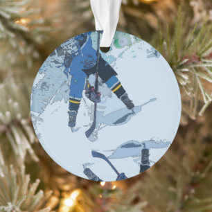The Face-Off - Ice Hockey Player Ornament
