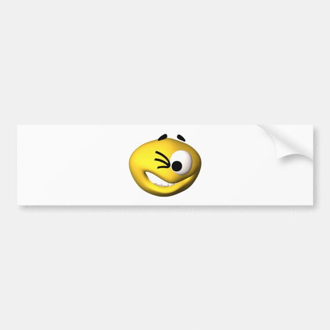 The face store bring you a winking bumper sticker (Front)