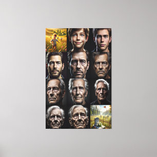 The Faces of Time: A Journey Through Life Canvas Print