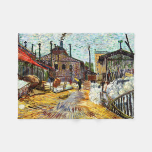 The Factory (1887) by Vincent Van Gogh Fleece Blanket