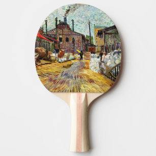 The Factory (1887) by Vincent Van Gogh Ping Pong Paddle
