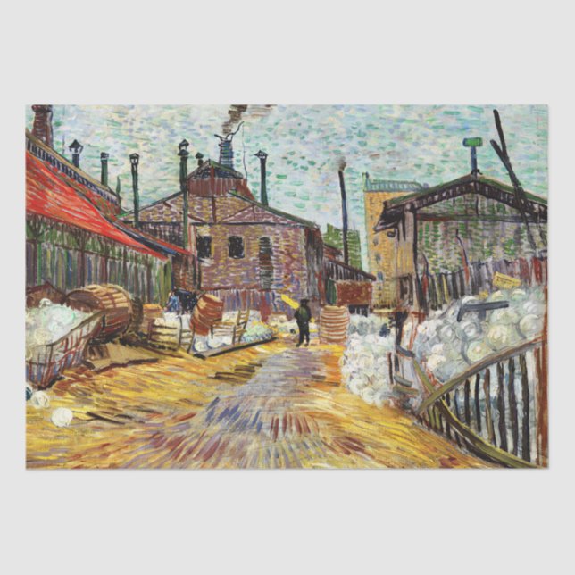 The Factory (1887) by Vincent Van Gogh  Tissue Pap Paper (Front)