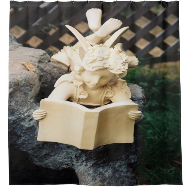 The Faerie reading at the Koi pond........ Shower Curtain (Front)