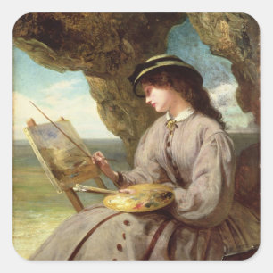 The Fair Amateur, 1862 Square Sticker