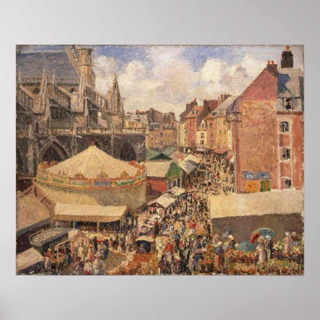 The Fair in Dieppe, Sunny Morning, 1901 Poster (Front)