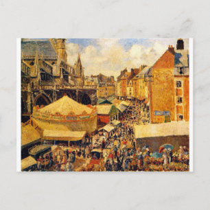 The Fair in Dieppe, Sunny Morning by Camille Pissa Postcard