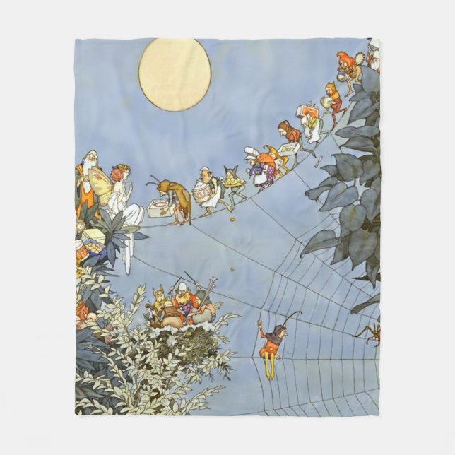 “ The Fairies Birthday” by Heath Robinson Fleece Blanket (Front)