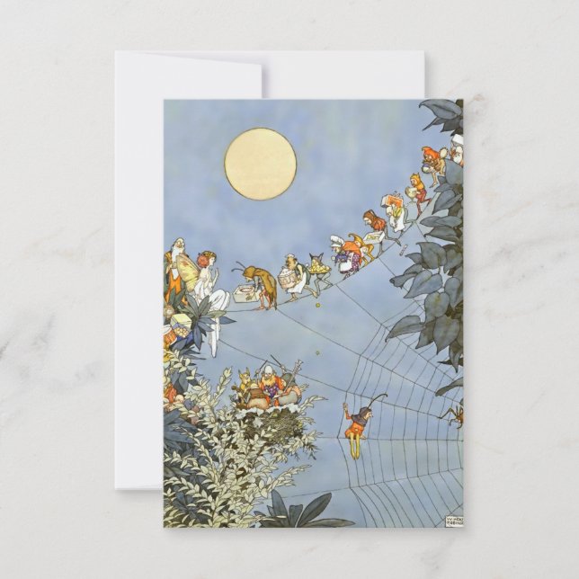 “ The Fairies Birthday” by Heath Robinson RSVP Card (Front)