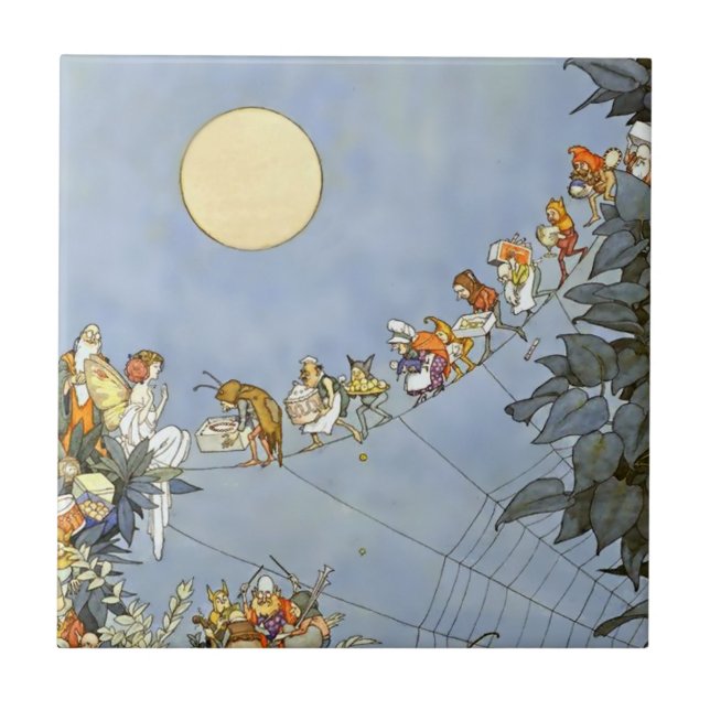 “ The Fairies Birthday” by Heath Robinson Tile (Front)