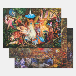 THE FAIRIES FAVOURITE BIRD ,Enchanted Forest Fairy Wrapping Paper Sheet