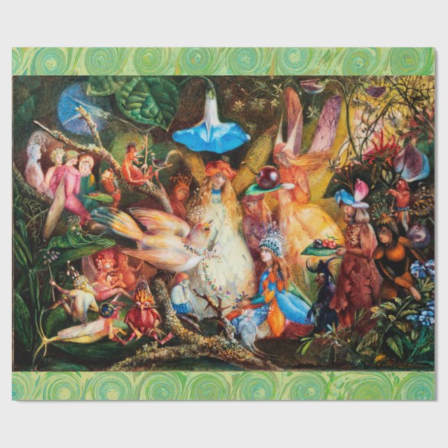 THE FAIRIES FAVOURITE BIRD Enchanted Woods Wrappin Wrapping Paper (Flat)