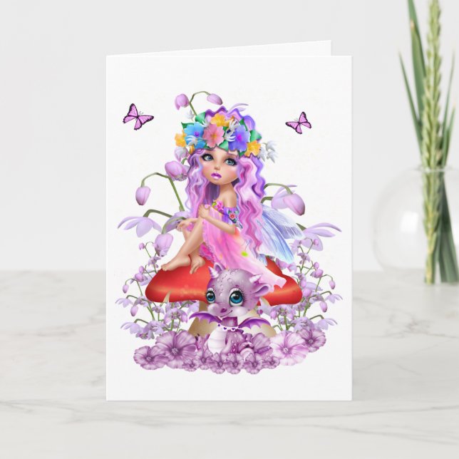 The Fairy and the Baby Dragon.  Card (Front)