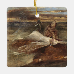 The Fairy and the Sea Serpent Ceramic Ornament