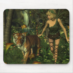 The Fairy and the Tiger Mouse Mat