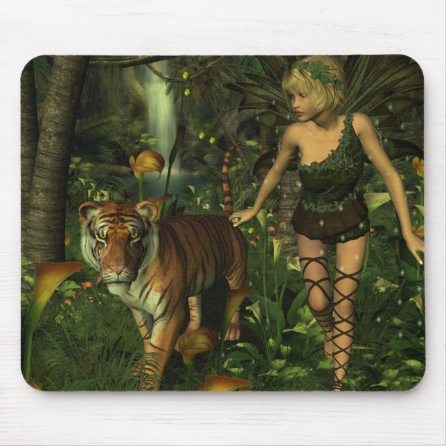 The Fairy and the Tiger Mouse Mat (Front)