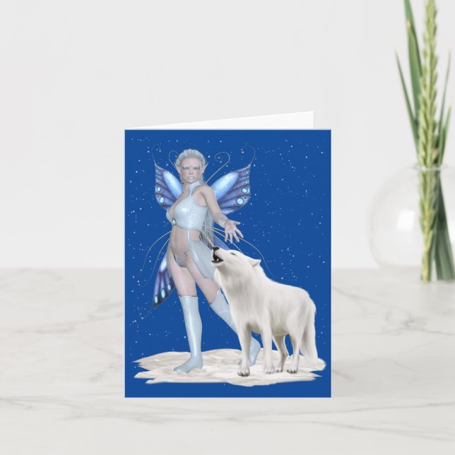 The Fairy and the white wolf, christmas card (Front)