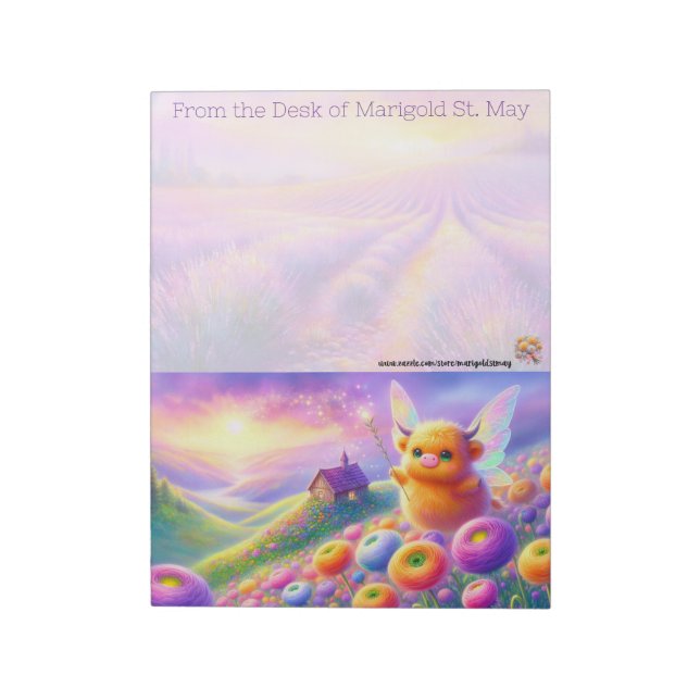 The Fairy Collection: Highland Cow Fairy Notepad (Rotated)