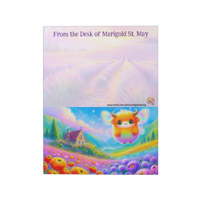 The Fairy Collection: Highland Cow Notepad (Rotated)