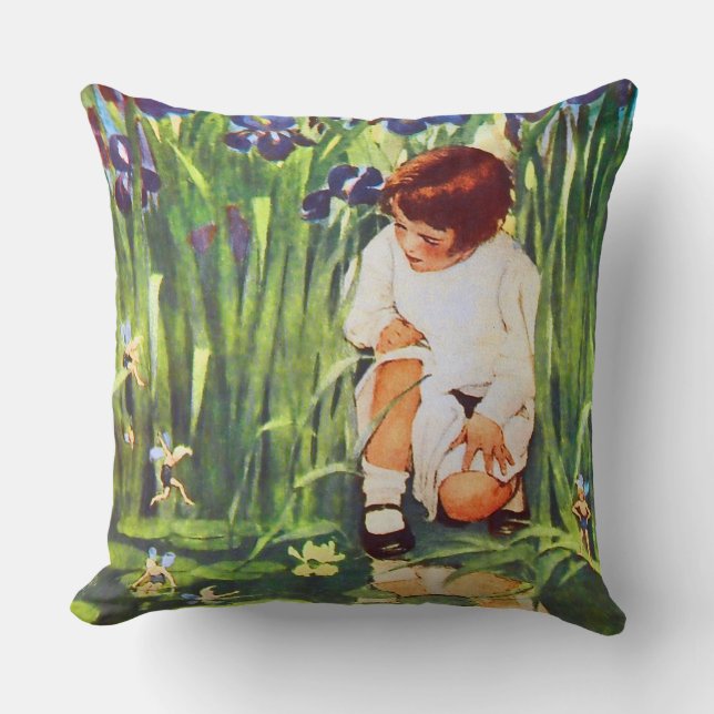 The Fairy Picnic Jessie Willcox Smith Fine Art Cushion (Front)