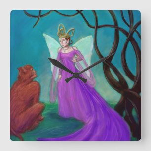 The Fairy Queen Square Wall Clock