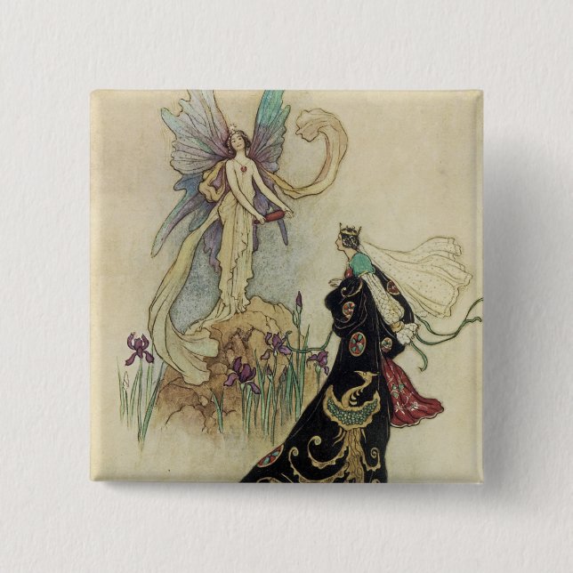 The Fairy There Welcomed Her Majesty 15 Cm Square Badge (Front)