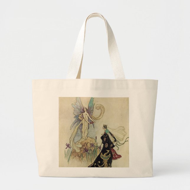 The Fairy There Welcomed Her Majesty Large Tote Bag (Front)