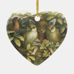The Fairyland,1870 Fairy With Owls Ceramic Tree Decoration