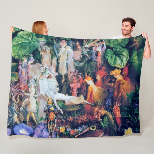 The Fairy's Funeral, John Anster Fitzgerald Fleece Blanket (In Situ)