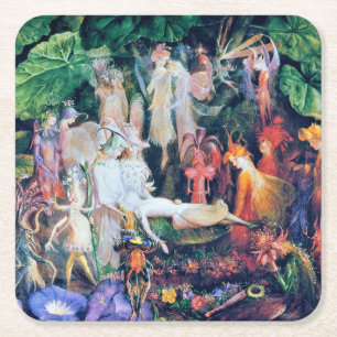 The Fairy's Funeral, John Anster Fitzgerald Square Paper Coaster