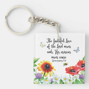 The Faithful Love of the Lord Never Ends Key Ring