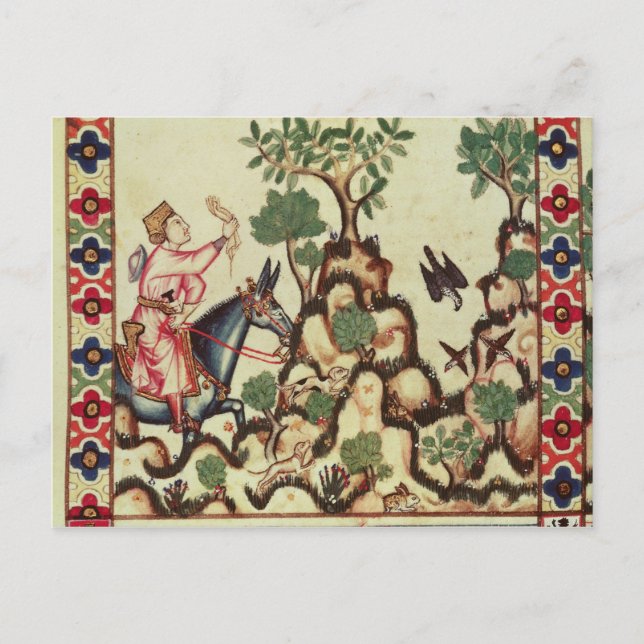 The Falcon Hunt, from the manuscript Postcard (Front)