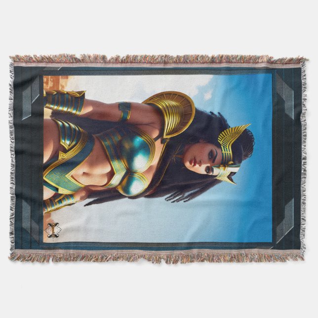 The Falcon Queen Of Rhinearion by Xzendor7 Throw Blanket (Front)