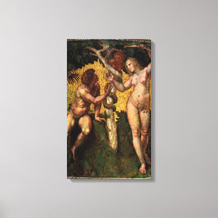 The Fall - Adam and Eve by Raphael Sanzio Canvas Print
