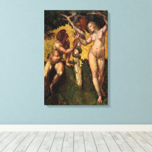 The Fall - Adam and Eve by Raphael Sanzio Canvas Print