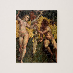 The Fall - Adam and Eve by Raphael Sanzio Jigsaw Puzzle