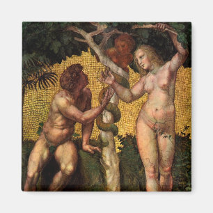 The Fall - Adam and Eve by Raphael Sanzio Magnet