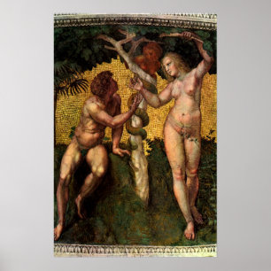 The Fall - Adam and Eve by Raphael Sanzio Poster