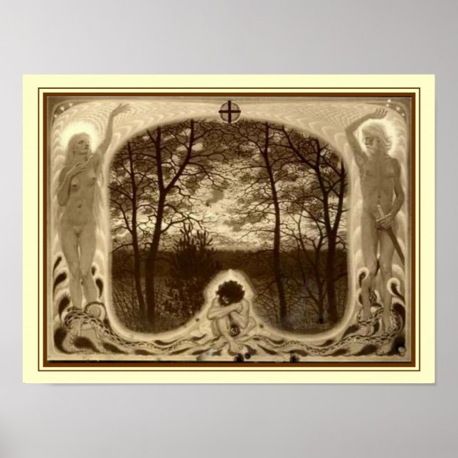 "The Fall" by Fidus Art Nouveau 12 x 16 Poster (Front)